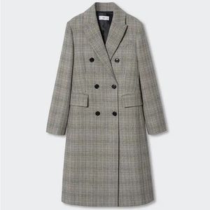 MNG Casual EUC long plaid blazer size S